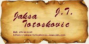 Jakša Totošković vizit kartica